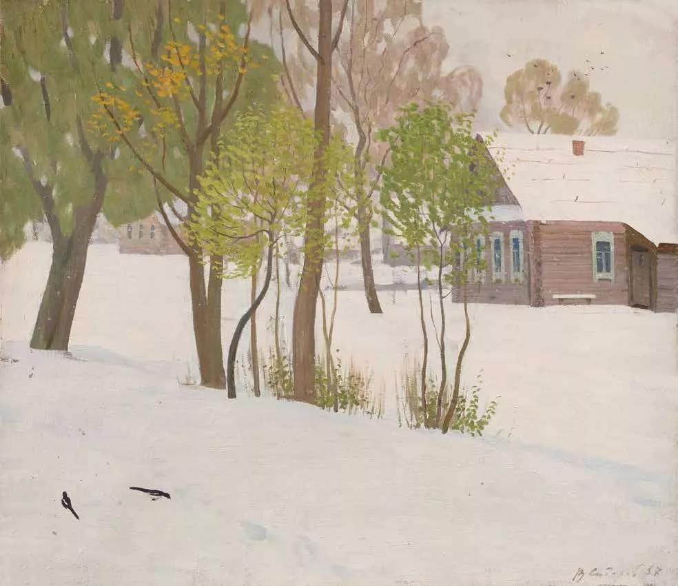 下雪了Снег выпал 布面油画 х.м 65cm×75cm 1954.jpg