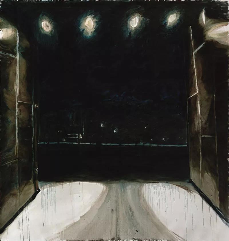 夜—门  布面油画  210X200cm  2015年.jpg