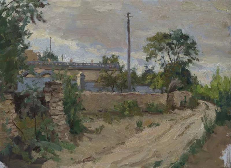 穿透云层的阳光  布面油画  55X75cm  2015年.jpg