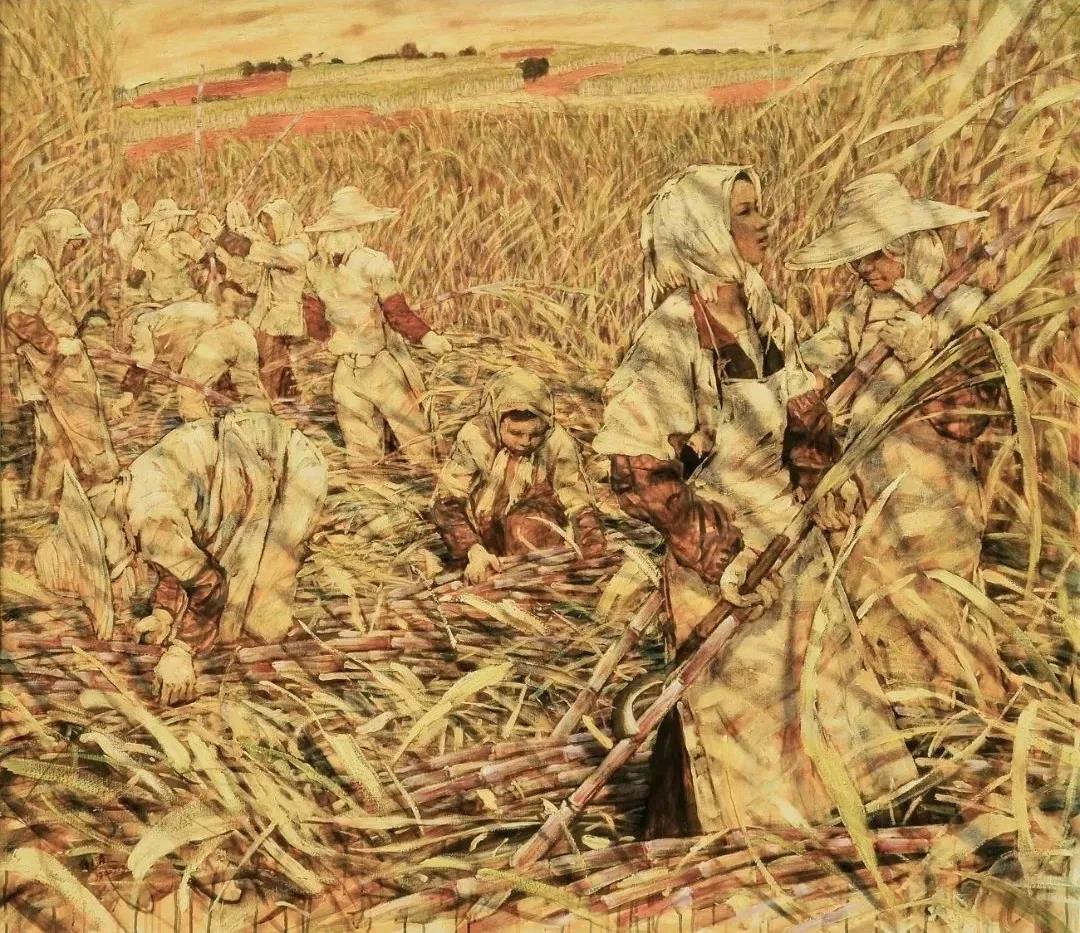 谢森  蔗田农妇  布面油画  150x160cm  2009年.jpg
