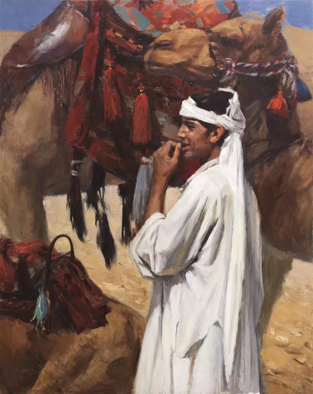 张祖英  情系尼罗河之•牵骆驼的埃及少年.jpg